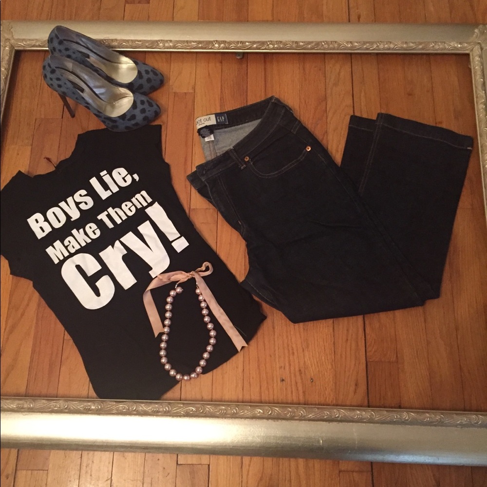 Dark Blue Stretch Boot Cut Jeans